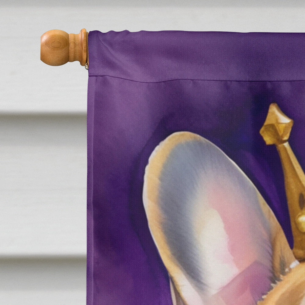 French Bulldog King of Mardi Gras House Flag 28x40 Porch Sleeve Pole Decorative Outside Yard Banner Artwork Wall Hanging, Polyester