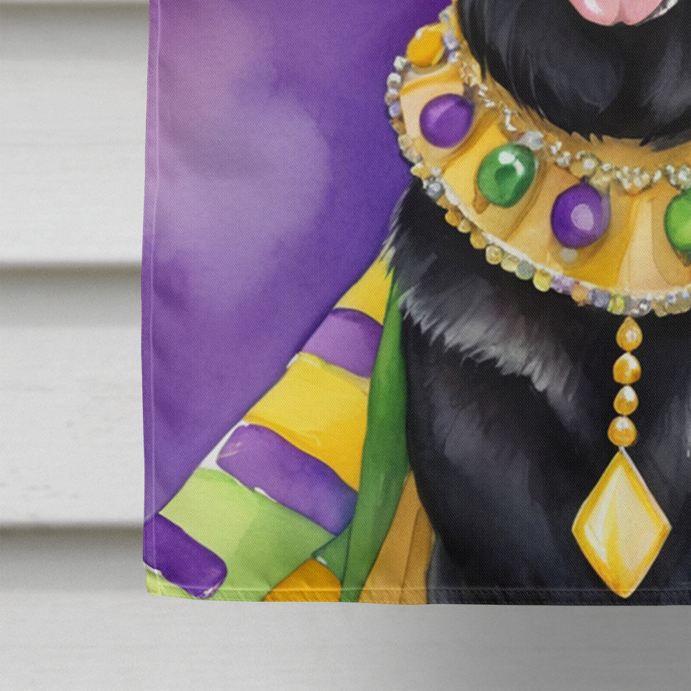 Black German Shepherd King of Mardi Gras House Flag 28x40 Porch Sleeve Pole Decorative Outside Yard Banner Artwork Wall Hanging, Polyester