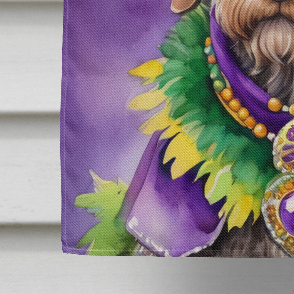 German Wirehaired Pointer King of Mardi Gras House Flag 28x40 Porch Sleeve Pole Decorative Outside Yard Banner Artwork Wall Hanging, Polyester