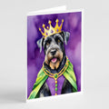 Giant Schnauzer King of Mardi Gras Greeting Cards Pack of 8 Blank Cards with Envelopes Whimsical A7 Size 5x7