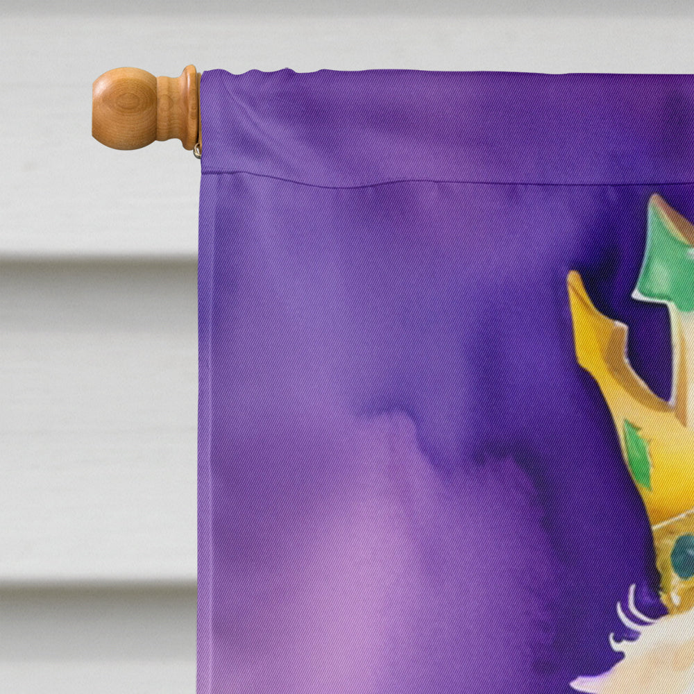 Goldendoodle King of Mardi Gras House Flag 28x40 Porch Sleeve Pole Decorative Outside Yard Banner Artwork Wall Hanging, Polyester