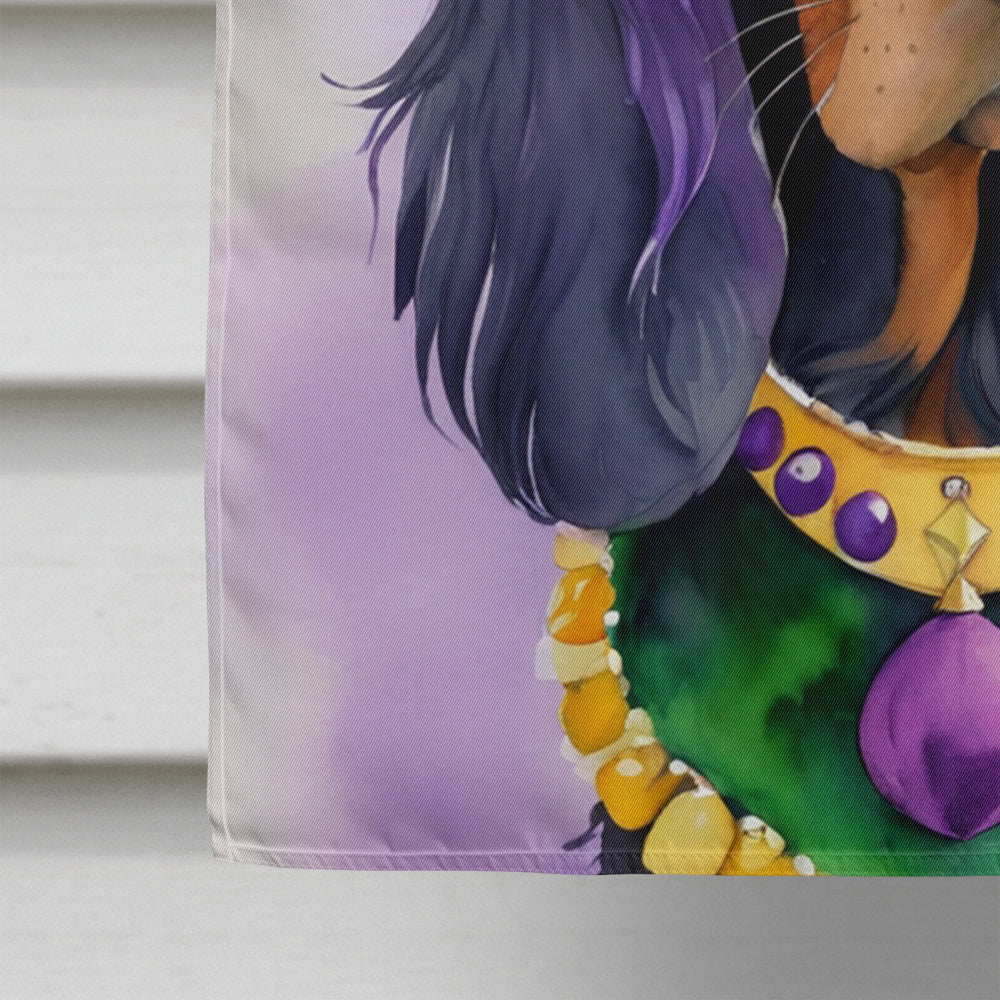 Gordon Setter King of Mardi Gras House Flag 28x40 Porch Sleeve Pole Decorative Outside Yard Banner Artwork Wall Hanging, Polyester
