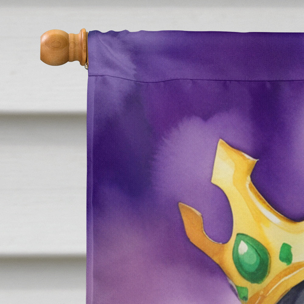 Gordon Setter King of Mardi Gras House Flag 28x40 Porch Sleeve Pole Decorative Outside Yard Banner Artwork Wall Hanging, Polyester