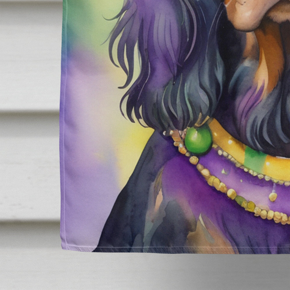 Gordon Setter King of Mardi Gras House Flag 28x40 Porch Sleeve Pole Decorative Outside Yard Banner Artwork Wall Hanging, Polyester