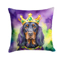 Gordon Setter King of Mardi Gras Decorative Throw Pillow 14x14 Indoor Outdoor Accent Cushion, Fabric Cover with Insert for Sofa, Bed, Porch & Living Room