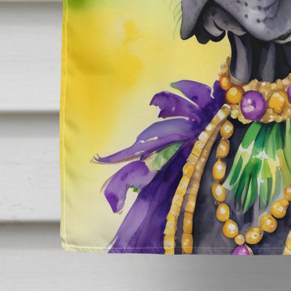 Great Dane King of Mardi Gras House Flag 28x40 Porch Sleeve Pole Decorative Outside Yard Banner Artwork Wall Hanging, Polyester
