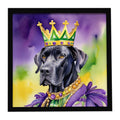 Great Dane King of Mardi Gras Framed Metal Print Bathroom, Kitchen, Office, Home Decor Wall Art Ready to Hang, Square, 8X8