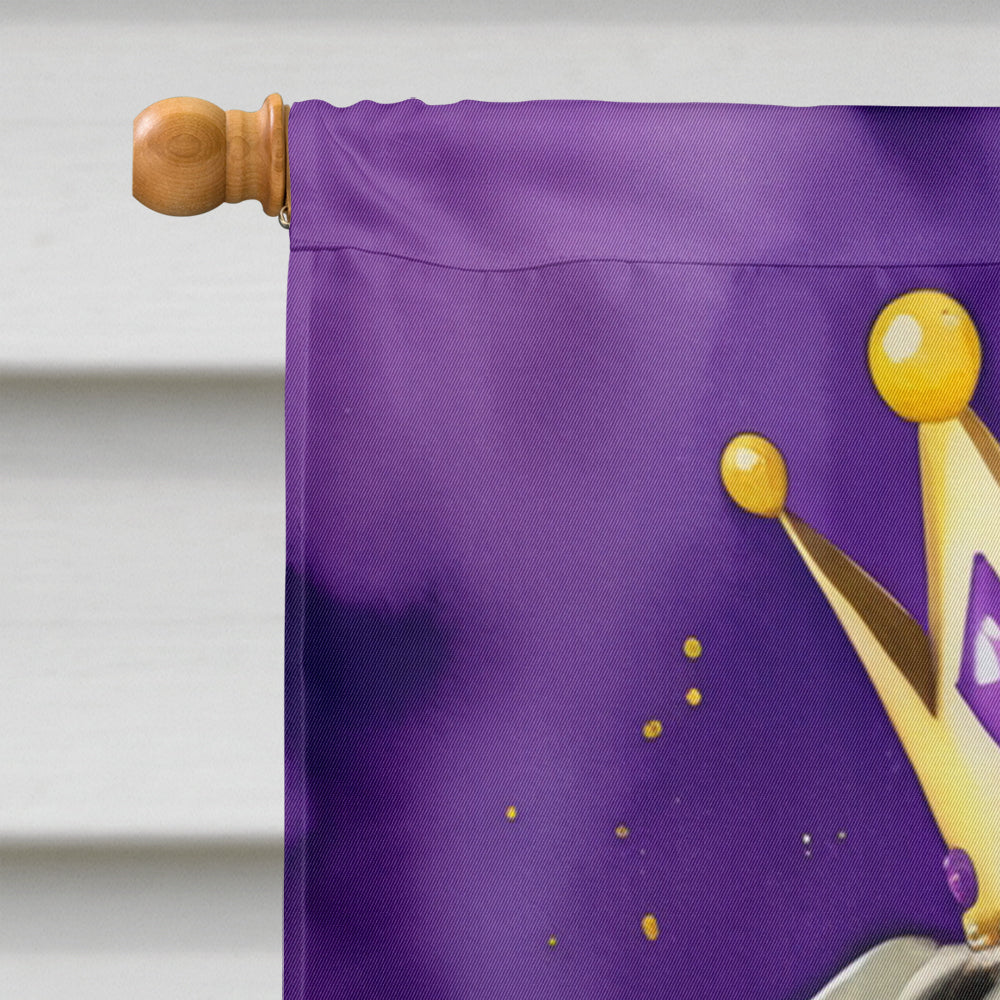 Great Dane King of Mardi Gras House Flag 28x40 Porch Sleeve Pole Decorative Outside Yard Banner Artwork Wall Hanging, Polyester