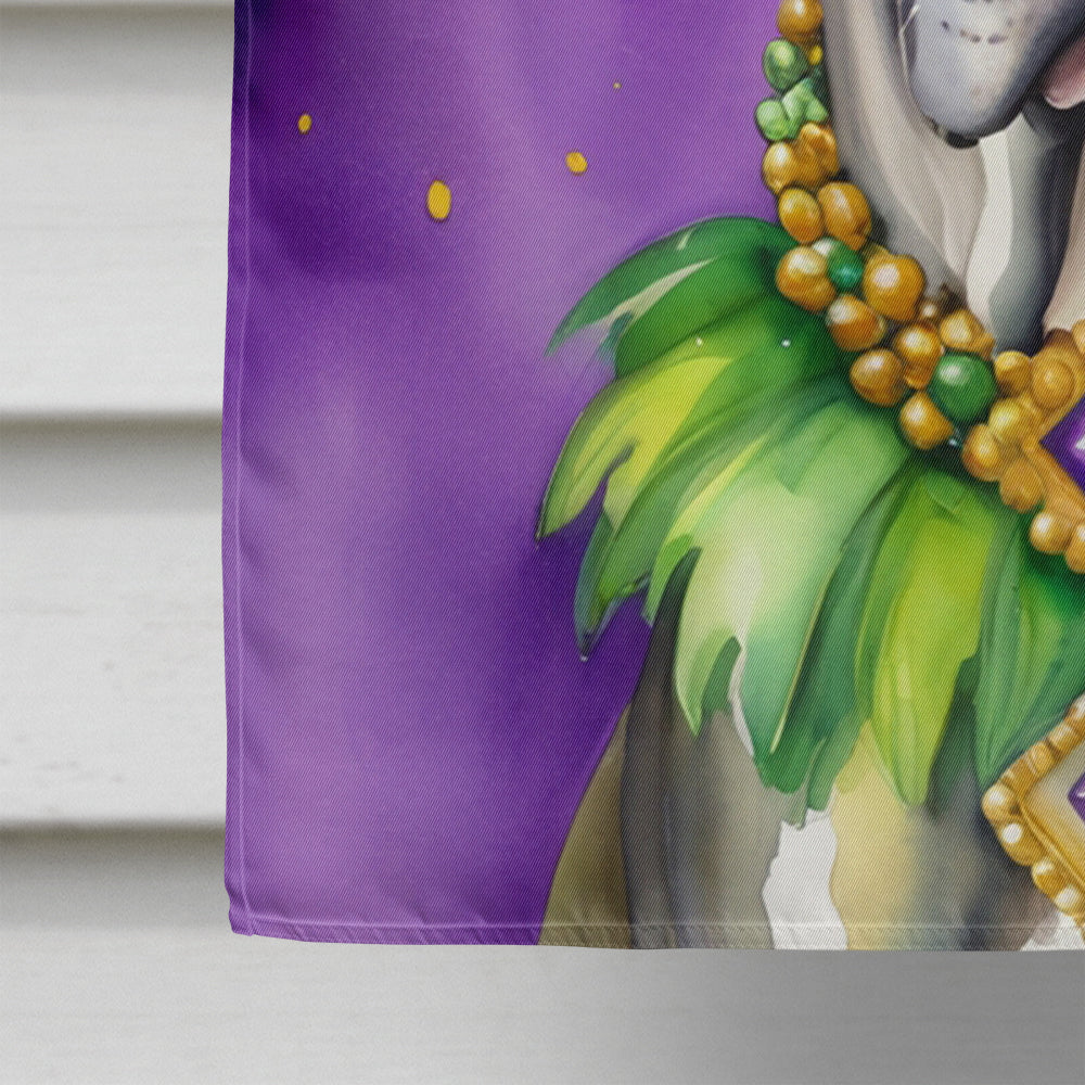 Great Dane King of Mardi Gras House Flag 28x40 Porch Sleeve Pole Decorative Outside Yard Banner Artwork Wall Hanging, Polyester