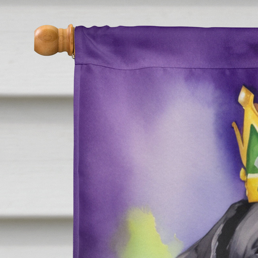 Greater Swiss Mountain Dog King of Mardi Gras House Flag 28x40 Porch Sleeve Pole Decorative Outside Yard Banner Artwork Wall Hanging, Polyester