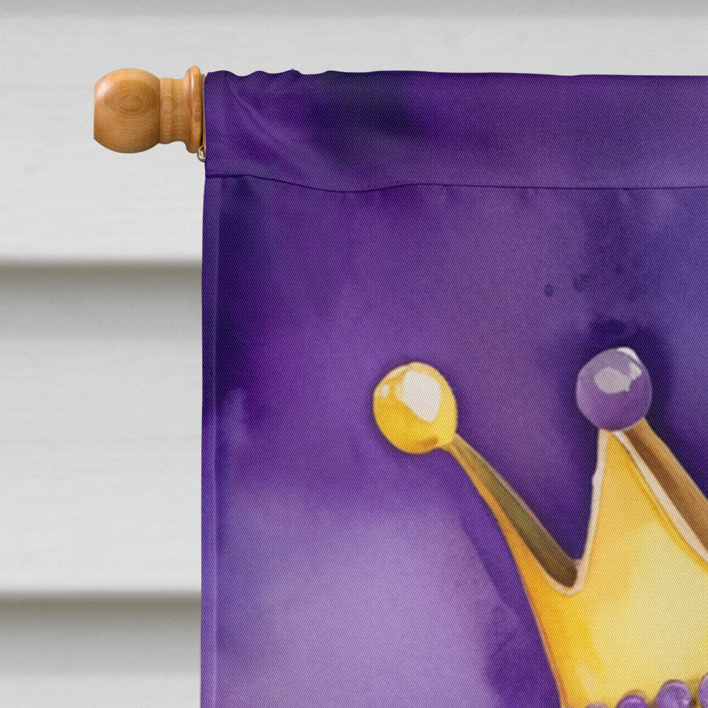 Greater Swiss Mountain Dog King of Mardi Gras House Flag 28x40 Porch Sleeve Pole Decorative Outside Yard Banner Artwork Wall Hanging, Polyester