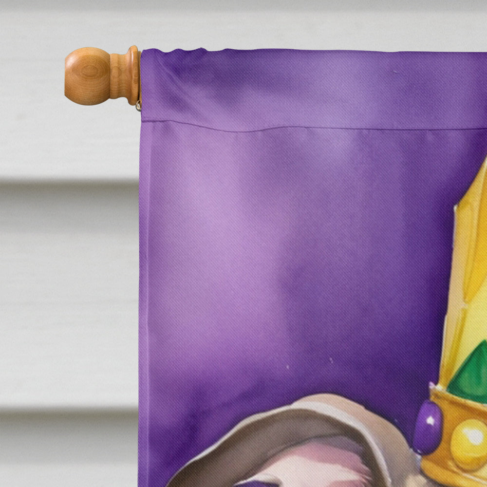 Greyhound King of Mardi Gras House Flag 28x40 Porch Sleeve Pole Decorative Outside Yard Banner Artwork Wall Hanging, Polyester