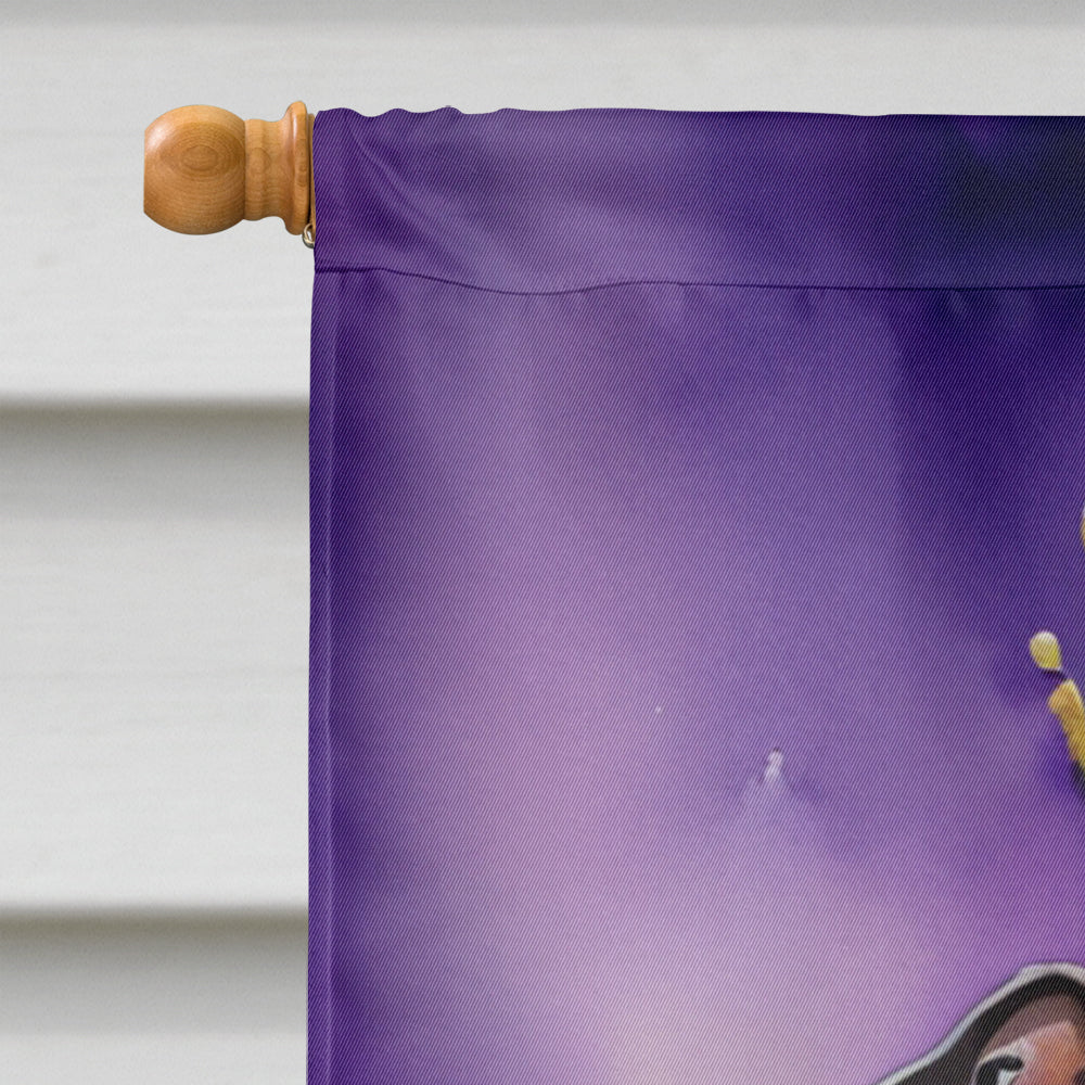 Greyhound King of Mardi Gras House Flag 28x40 Porch Sleeve Pole Decorative Outside Yard Banner Artwork Wall Hanging, Polyester