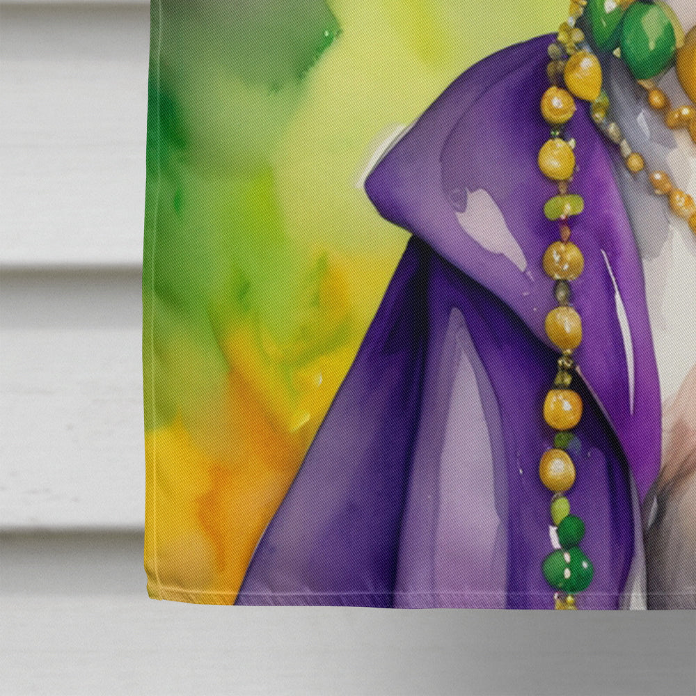 Greyhound King of Mardi Gras House Flag 28x40 Porch Sleeve Pole Decorative Outside Yard Banner Artwork Wall Hanging, Polyester