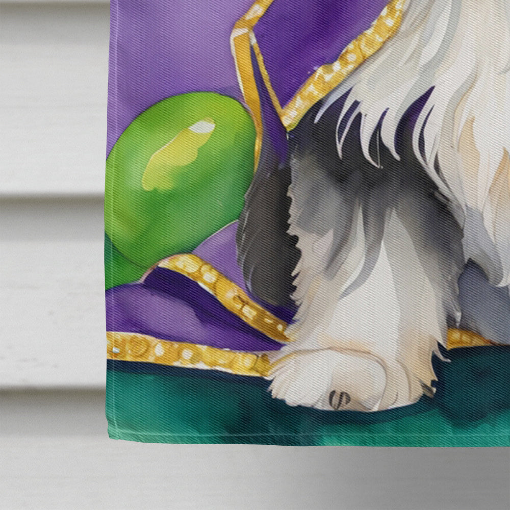Havanese King of Mardi Gras House Flag 28x40 Porch Sleeve Pole Decorative Outside Yard Banner Artwork Wall Hanging, Polyester