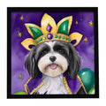 Havanese King of Mardi Gras Framed Metal Print Bathroom, Kitchen, Office, Home Decor Wall Art Ready to Hang, Square, 8X8