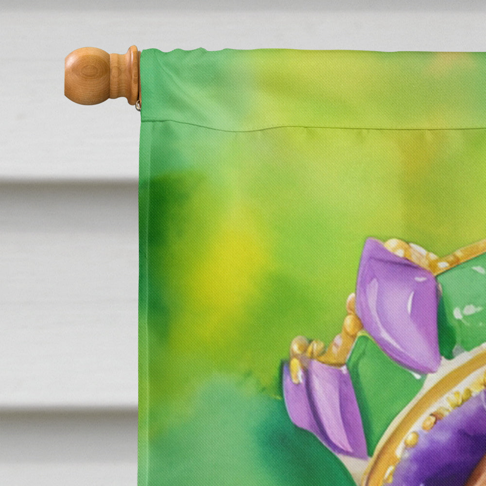 Irish Setter King of Mardi Gras House Flag 28x40 Porch Sleeve Pole Decorative Outside Yard Banner Artwork Wall Hanging, Polyester