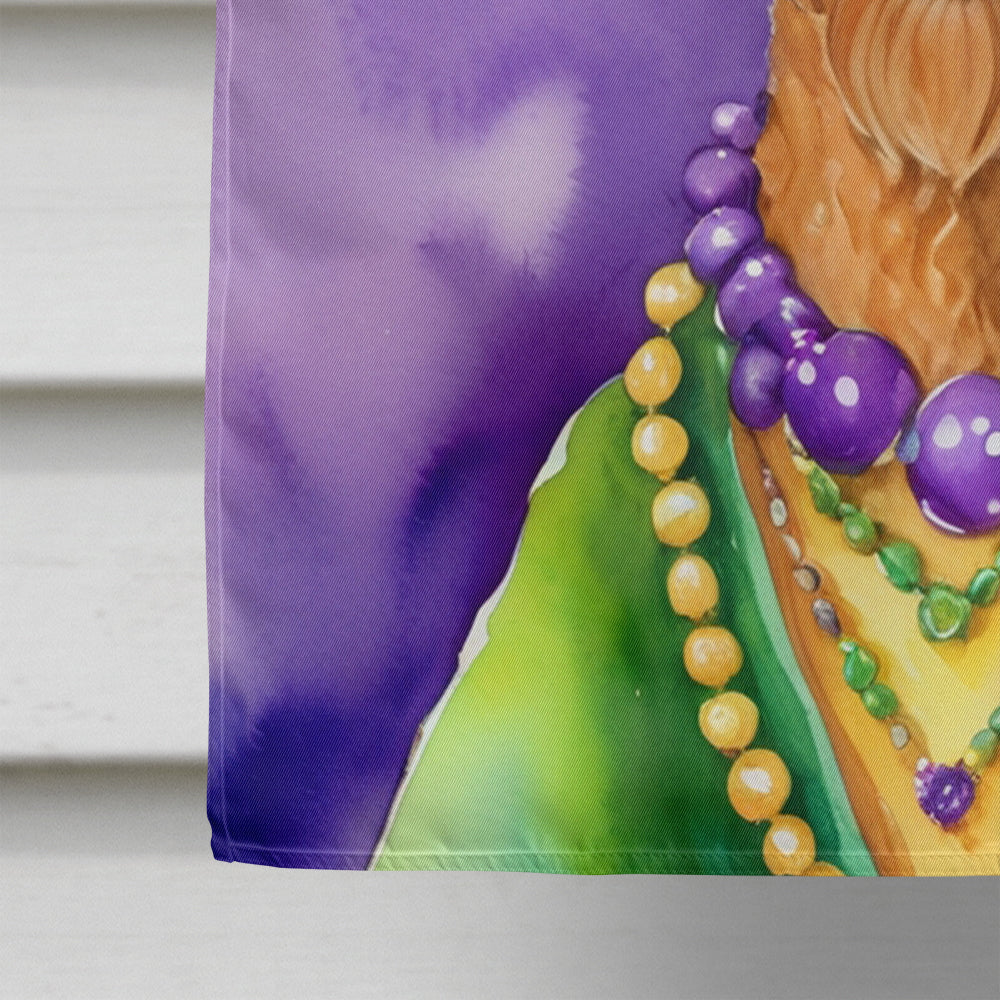 Irish Terrier King of Mardi Gras House Flag 28x40 Porch Sleeve Pole Decorative Outside Yard Banner Artwork Wall Hanging, Polyester