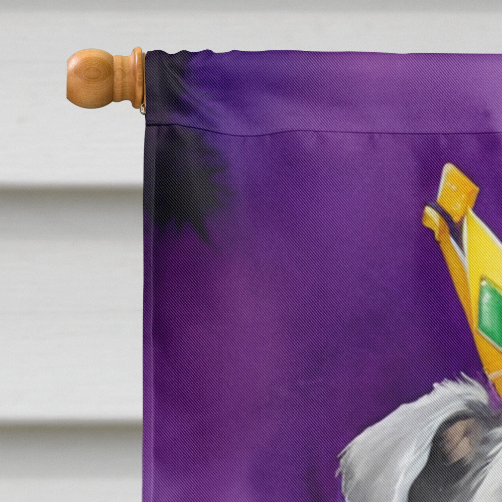 Irish Wolfhound King of Mardi Gras House Flag 28x40 Porch Sleeve Pole Decorative Outside Yard Banner Artwork Wall Hanging, Polyester