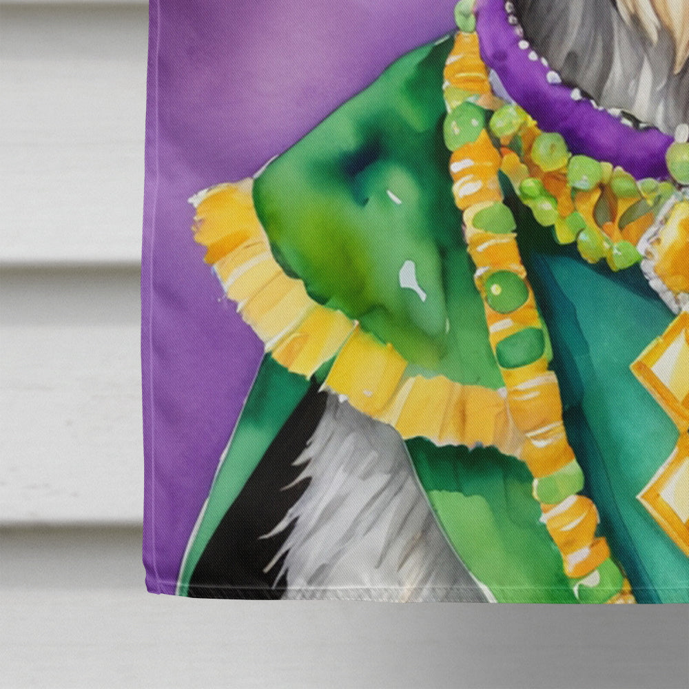 Irish Wolfhound King of Mardi Gras House Flag 28x40 Porch Sleeve Pole Decorative Outside Yard Banner Artwork Wall Hanging, Polyester