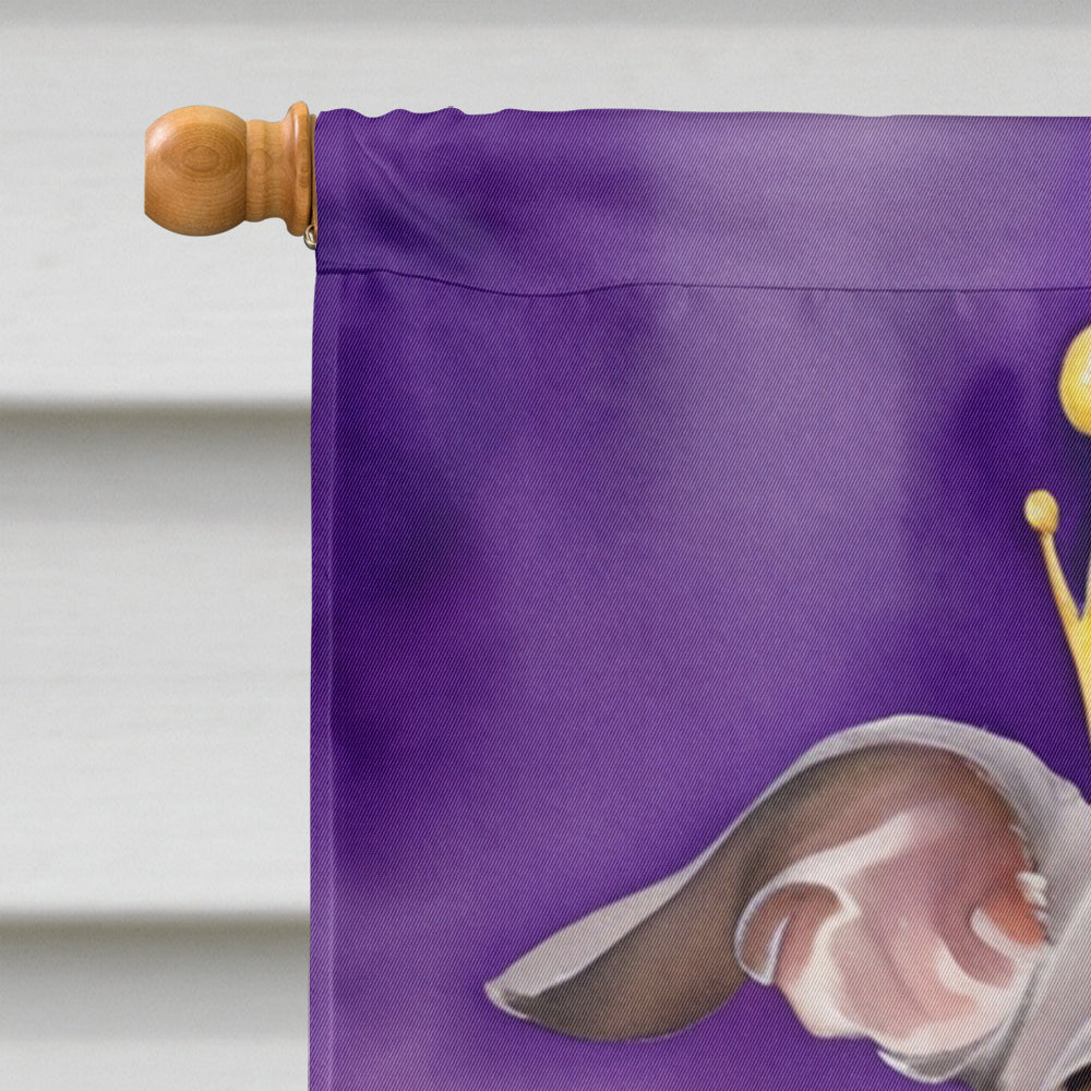 Italian Greyhound King of Mardi Gras House Flag 28x40 Porch Sleeve Pole Decorative Outside Yard Banner Artwork Wall Hanging, Polyester