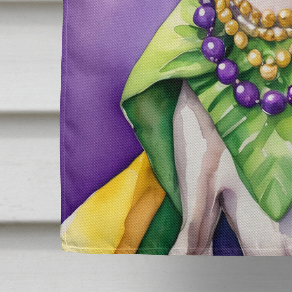 Italian Greyhound King of Mardi Gras House Flag 28x40 Porch Sleeve Pole Decorative Outside Yard Banner Artwork Wall Hanging, Polyester