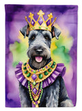 Kerry Blue Terrier King of Mardi Gras House Flag 28x40 Porch Sleeve Pole Decorative Outside Yard Banner Artwork Wall Hanging, Polyester