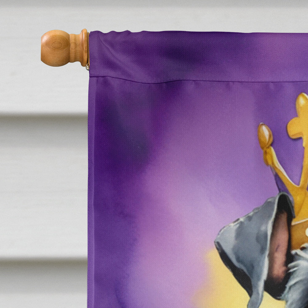 Kerry Blue Terrier King of Mardi Gras House Flag 28x40 Porch Sleeve Pole Decorative Outside Yard Banner Artwork Wall Hanging, Polyester