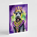 Kerry Blue Terrier King of Mardi Gras Greeting Cards Pack of 8 Blank Cards with Envelopes Whimsical A7 Size 5x7