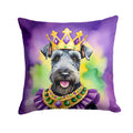 Kerry Blue Terrier King of Mardi Gras Decorative Throw Pillow 14x14 Indoor Outdoor Accent Cushion, Fabric Cover with Insert for Sofa, Bed, Porch & Living Room