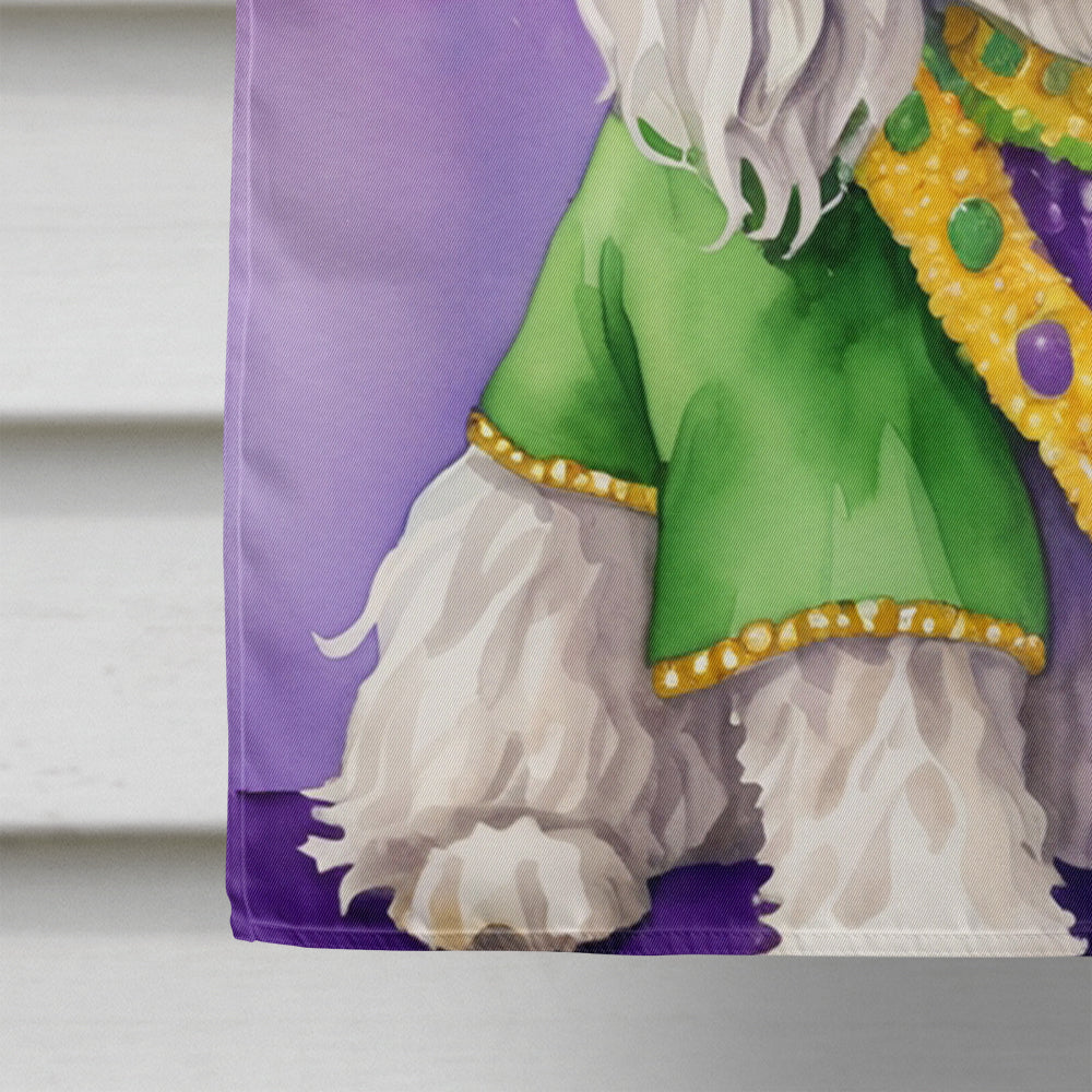 Komondor King of Mardi Gras House Flag 28x40 Porch Sleeve Pole Decorative Outside Yard Banner Artwork Wall Hanging, Polyester