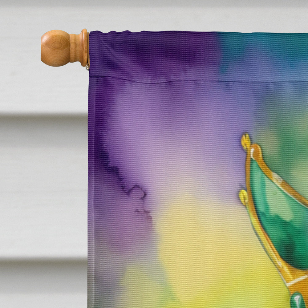 Kuvasz King of Mardi Gras House Flag 28x40 Porch Sleeve Pole Decorative Outside Yard Banner Artwork Wall Hanging, Polyester