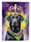 Labrador Retriever King of Mardi Gras House Flag 28x40 Porch Sleeve Pole Decorative Outside Yard Banner Artwork Wall Hanging, Polyester
