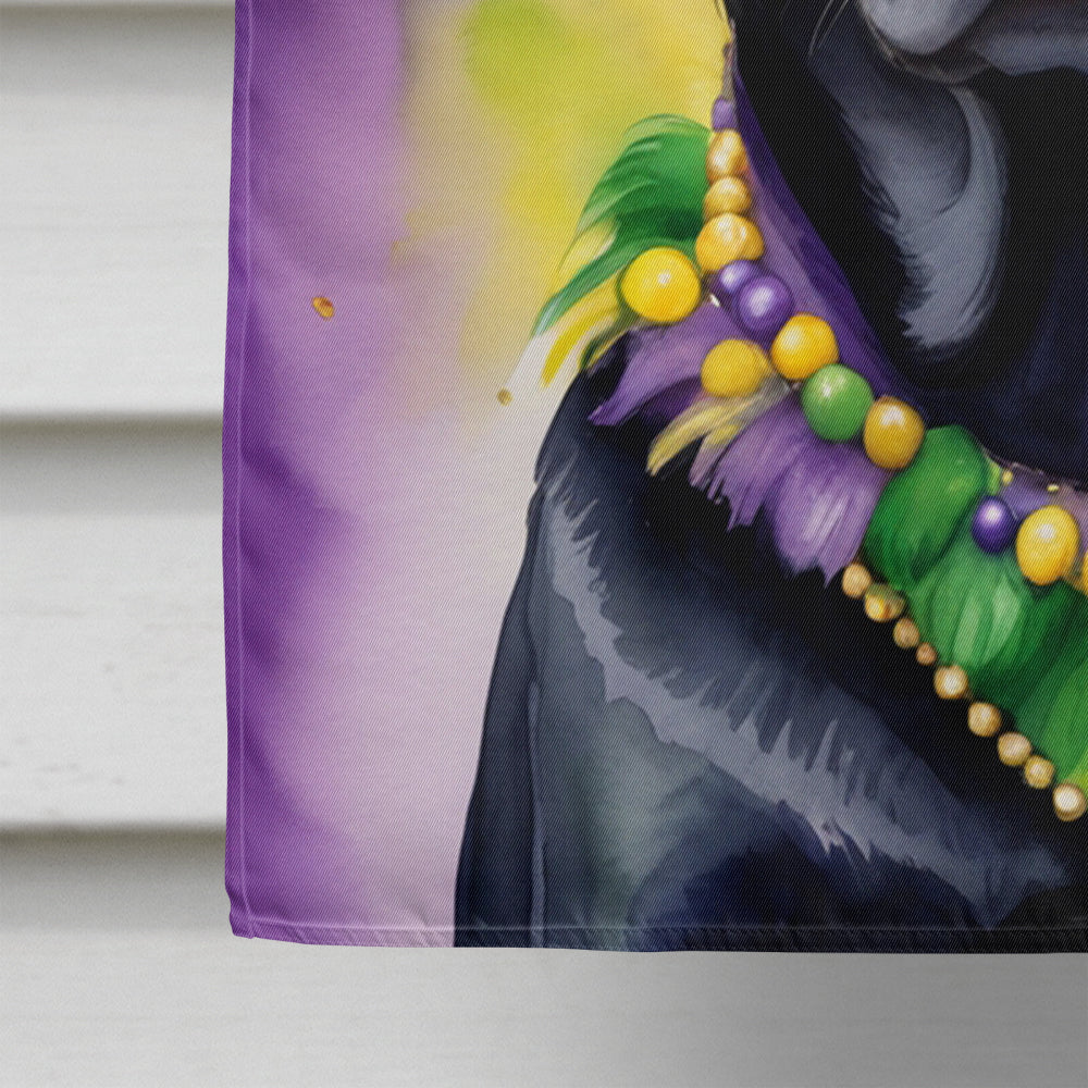 Labrador Retriever King of Mardi Gras House Flag 28x40 Porch Sleeve Pole Decorative Outside Yard Banner Artwork Wall Hanging, Polyester