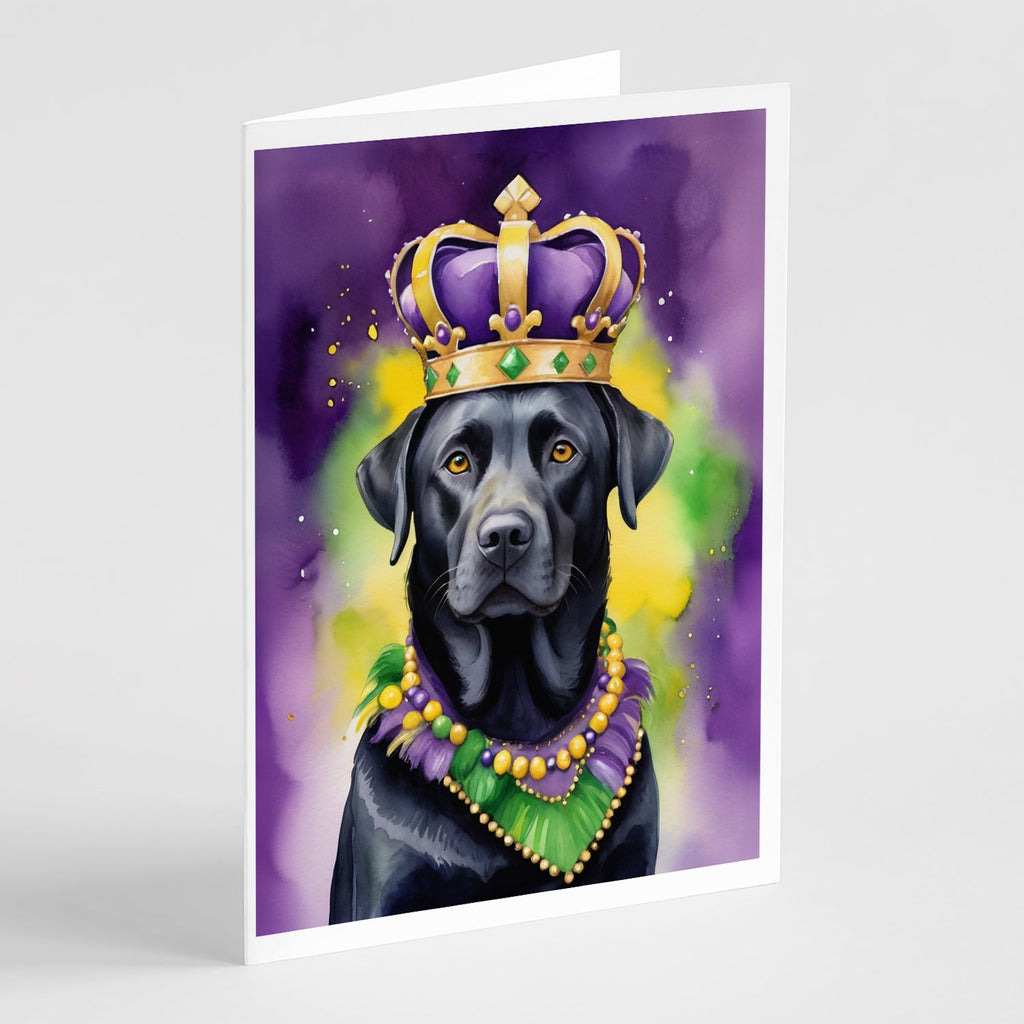 Labrador Retriever King of Mardi Gras Greeting Cards Pack of 8 Blank Cards with Envelopes Whimsical A7 Size 5x7