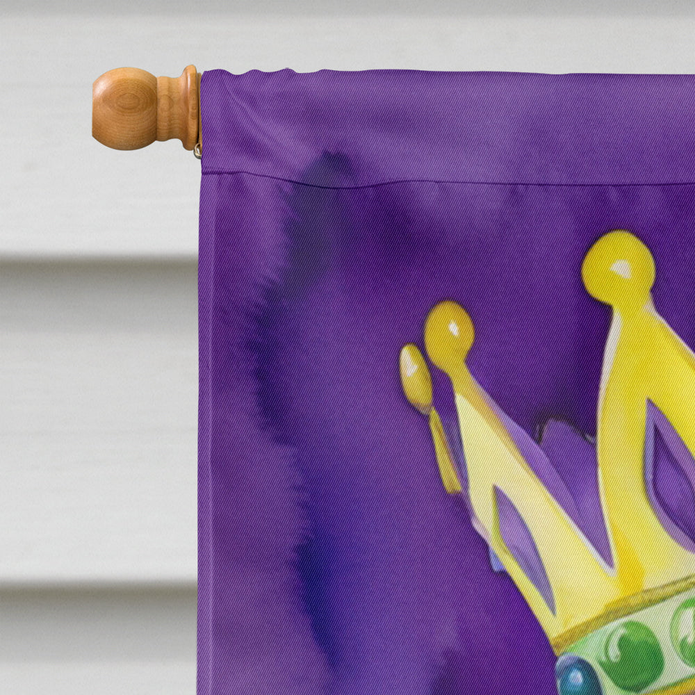 Labrador Retriever King of Mardi Gras House Flag 28x40 Porch Sleeve Pole Decorative Outside Yard Banner Artwork Wall Hanging, Polyester