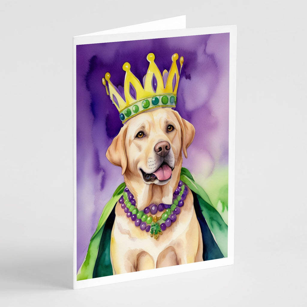 Labrador Retriever King of Mardi Gras Greeting Cards Pack of 8 Blank Cards with Envelopes Whimsical A7 Size 5x7