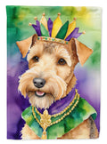 Lakeland Terrier King of Mardi Gras House Flag 28x40 Porch Sleeve Pole Decorative Outside Yard Banner Artwork Wall Hanging, Polyester