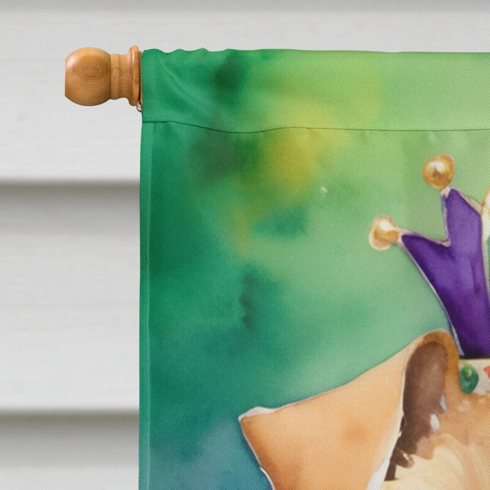 Lakeland Terrier King of Mardi Gras House Flag 28x40 Porch Sleeve Pole Decorative Outside Yard Banner Artwork Wall Hanging, Polyester