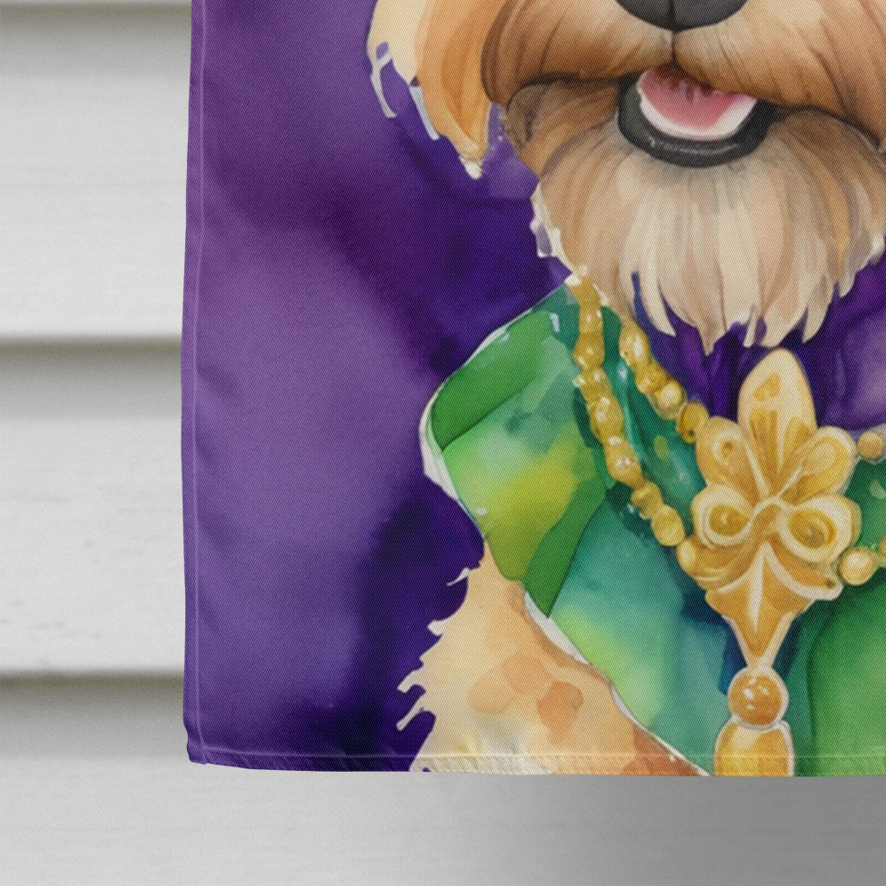 Lakeland Terrier King of Mardi Gras House Flag 28x40 Porch Sleeve Pole Decorative Outside Yard Banner Artwork Wall Hanging, Polyester