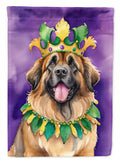 Leonberger King of Mardi Gras House Flag 28x40 Porch Sleeve Pole Decorative Outside Yard Banner Artwork Wall Hanging, Polyester
