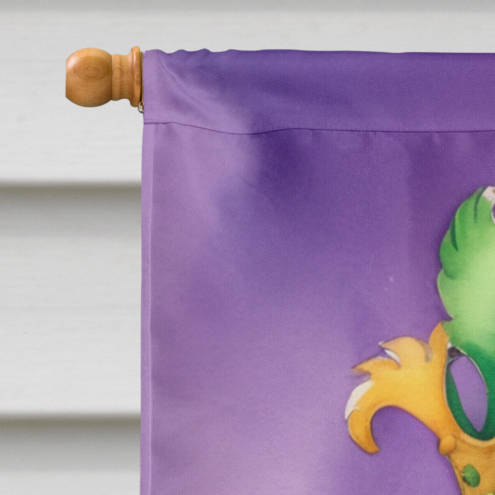 Leonberger King of Mardi Gras House Flag 28x40 Porch Sleeve Pole Decorative Outside Yard Banner Artwork Wall Hanging, Polyester