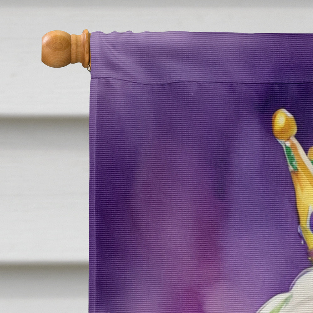 Lhasa Apso King of Mardi Gras House Flag 28x40 Porch Sleeve Pole Decorative Outside Yard Banner Artwork Wall Hanging, Polyester
