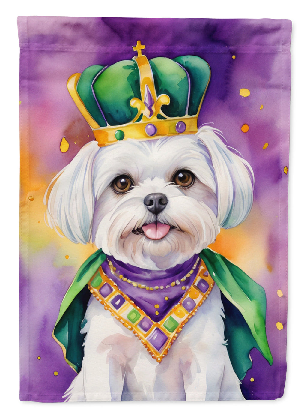 Maltese King of Mardi Gras House Flag 28x40 Porch Sleeve Pole Decorative Outside Yard Banner Artwork Wall Hanging, Polyester