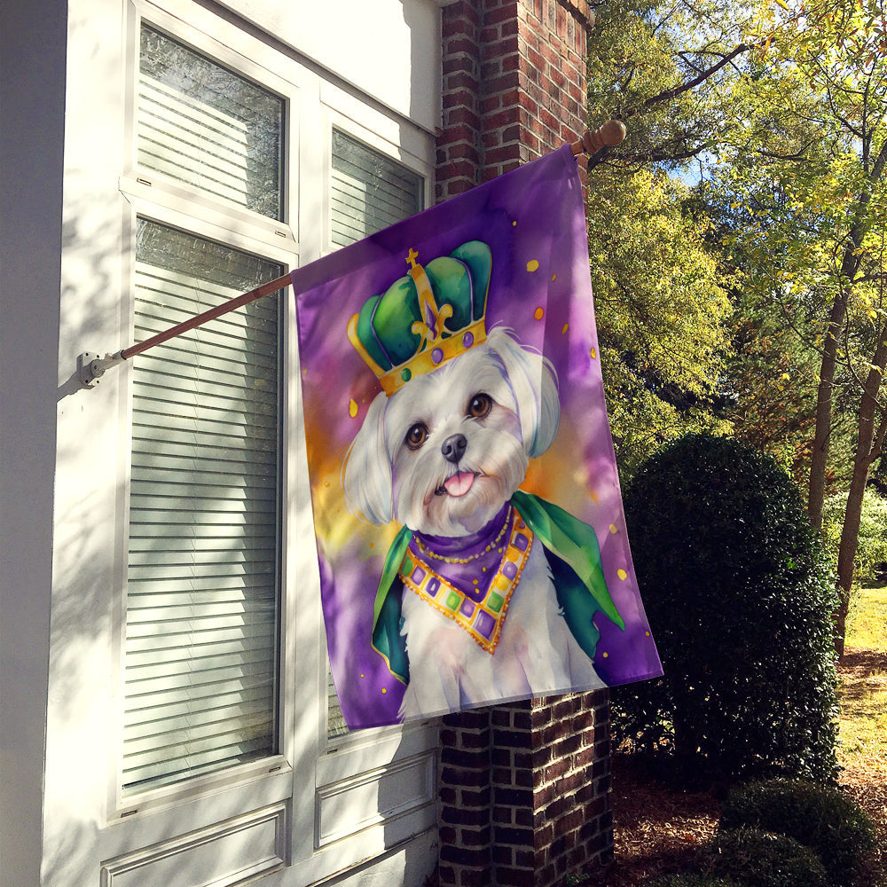 Maltese King of Mardi Gras House Flag 28x40 Porch Sleeve Pole Decorative Outside Yard Banner Artwork Wall Hanging, Polyester