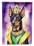 Manchester Terrier King of Mardi Gras House Flag 28x40 Porch Sleeve Pole Decorative Outside Yard Banner Artwork Wall Hanging, Polyester