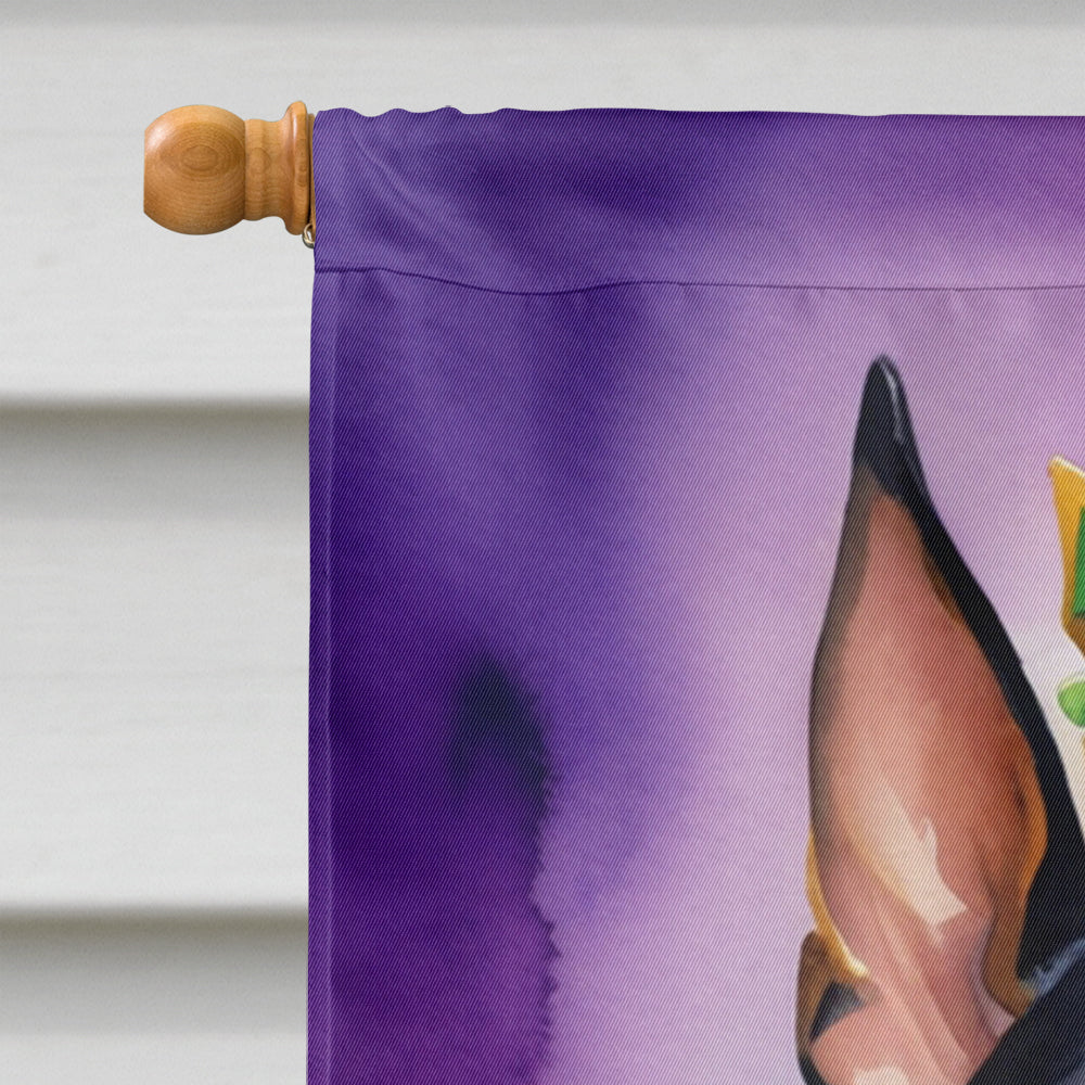 Manchester Terrier King of Mardi Gras House Flag 28x40 Porch Sleeve Pole Decorative Outside Yard Banner Artwork Wall Hanging, Polyester