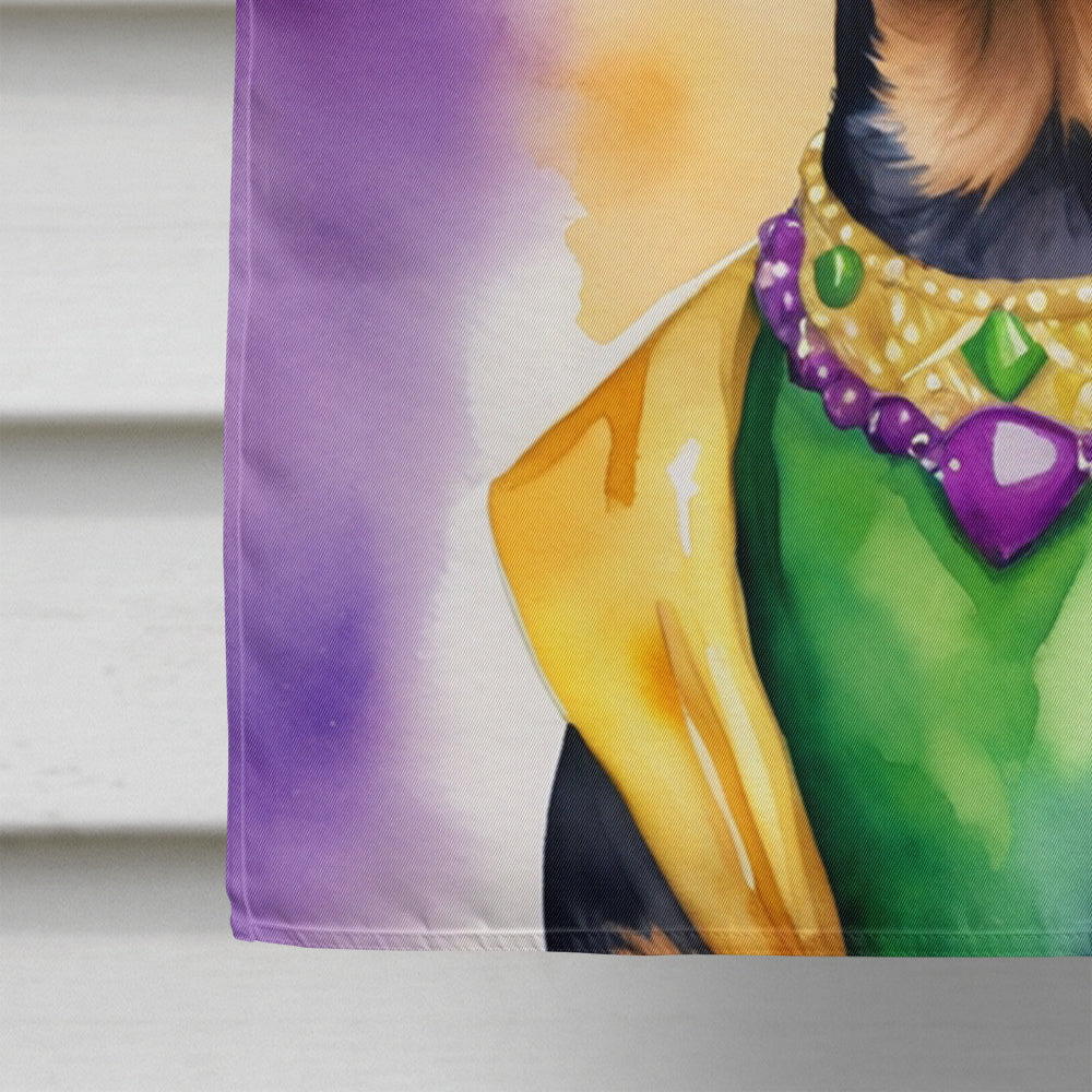 Manchester Terrier King of Mardi Gras House Flag 28x40 Porch Sleeve Pole Decorative Outside Yard Banner Artwork Wall Hanging, Polyester