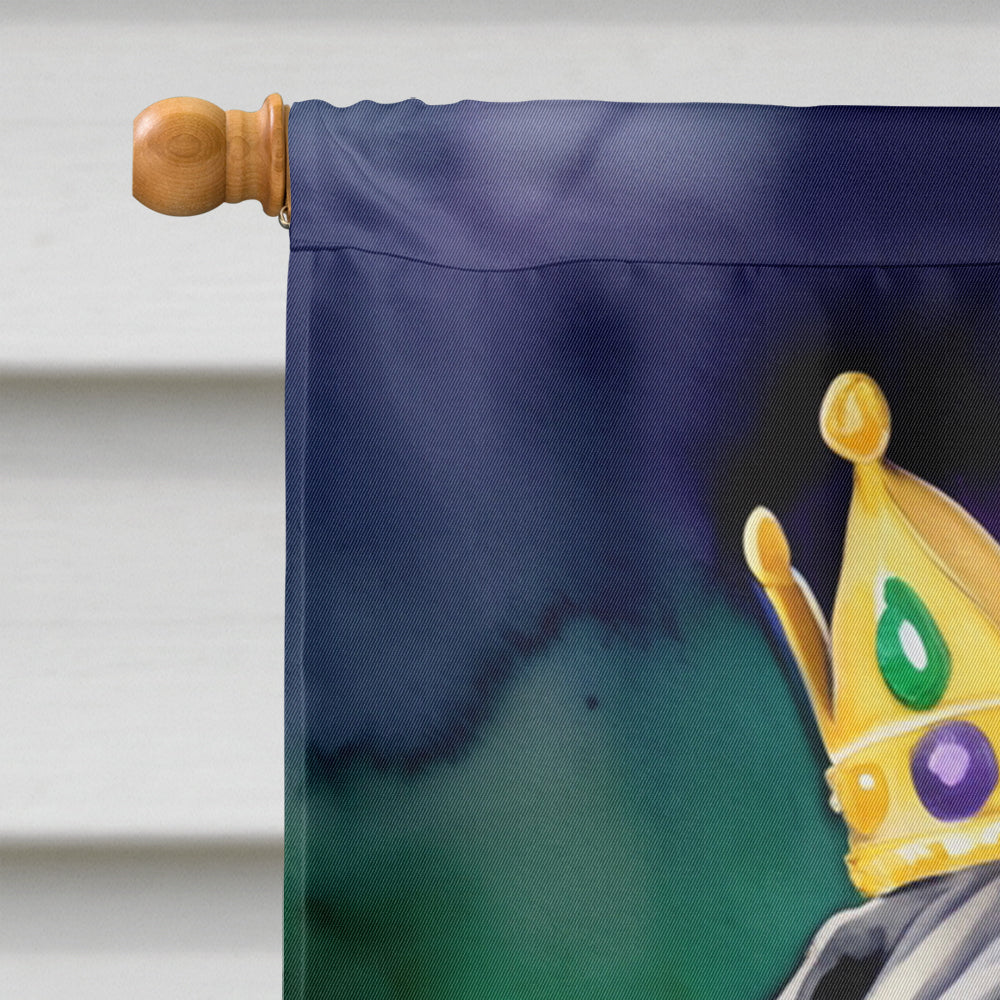 Neapolitan Mastiff King of Mardi Gras House Flag 28x40 Porch Sleeve Pole Decorative Outside Yard Banner Artwork Wall Hanging, Polyester