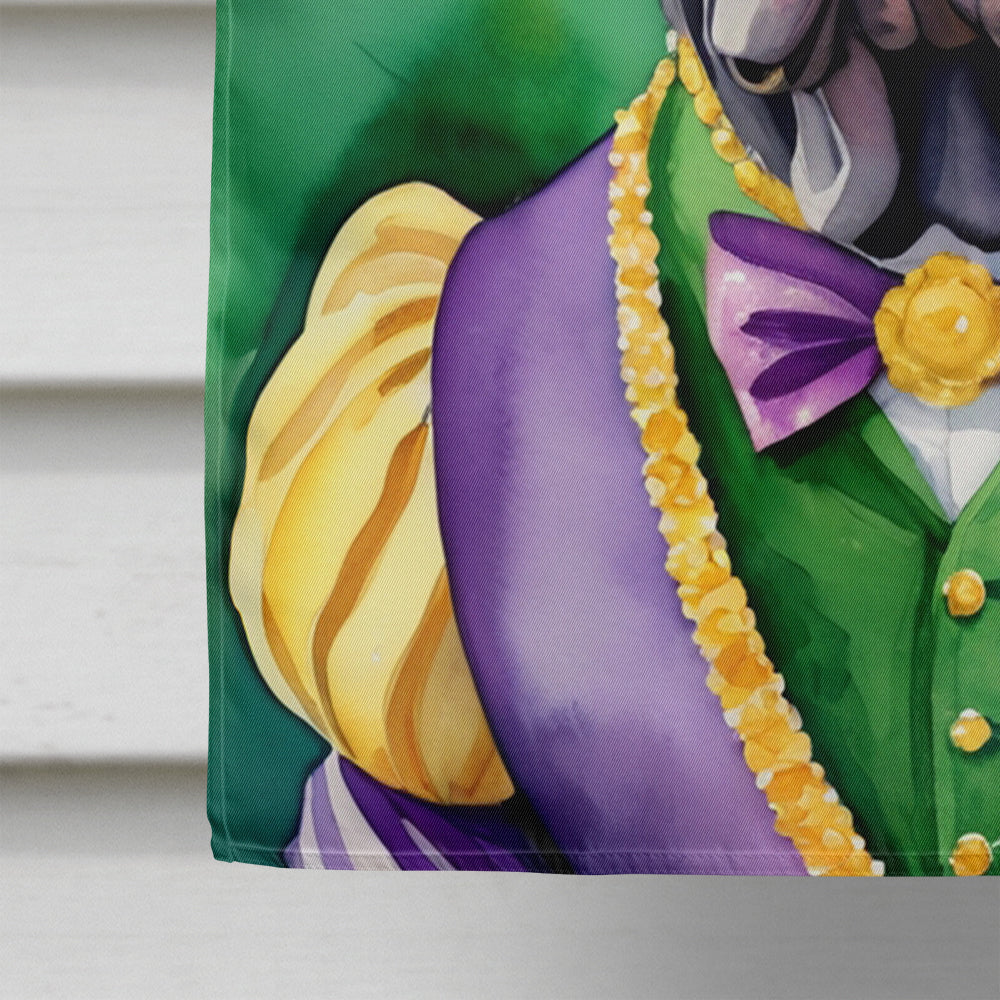 Neapolitan Mastiff King of Mardi Gras House Flag 28x40 Porch Sleeve Pole Decorative Outside Yard Banner Artwork Wall Hanging, Polyester